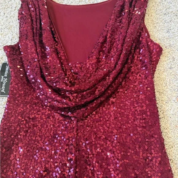Elegant Sequin Dress in Deep Red - Picture 9 of 9